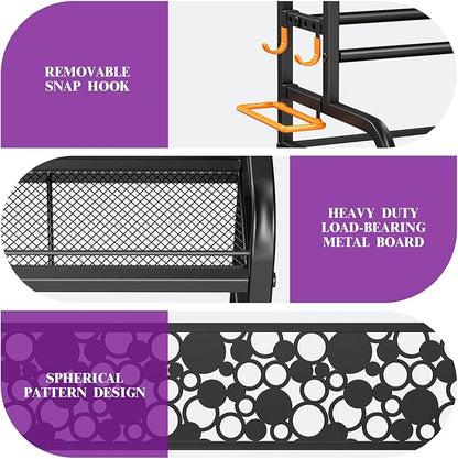 400LBS Dumbbell Rack, VOPEAK Adjustable Weight Rack for Home Gym, Home Gym Storage Rack for Yoga Mat Kettlebells and Strength Training Equipment, Weight Storage Rack for Dumbbells with Wheels