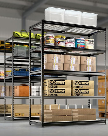 WORKPRO 5-Tier Heavy Duty Metal Shelving Unit, 72”H x 48”W x 24”D, Adjustable Storage Rack with 4000 lbs Capacity, for Garage, Basement, Workshop, Warehouse