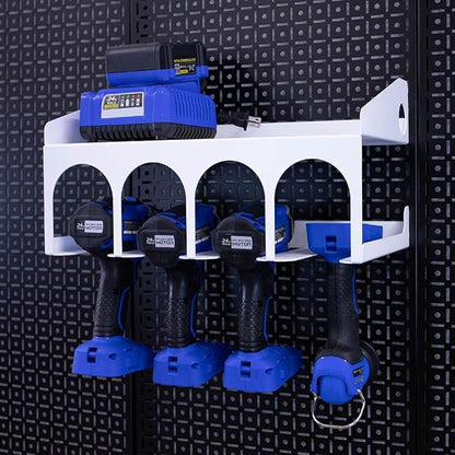 OmniWall Cordless Drill Holder Tool Organization System White