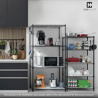 CAPHAUS NSF Commercial Grade Heavy Duty Wire Shelving w/Wheels, Leveling Feet & Liners, Storage Metal Shelf, Garage Shelving Storage, Utility Wire Rack Storage Shelves, 48 x 18 x 76 6-Tier No Liner