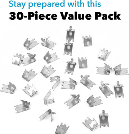 IMPRESA 30 Pack Commercial Freezer Shelf Clips - Compatible with True & Other Commercial Refrigerators - Model 7122 Stainless Steel - Freezer & Refrigerator Shelf Clip Support
