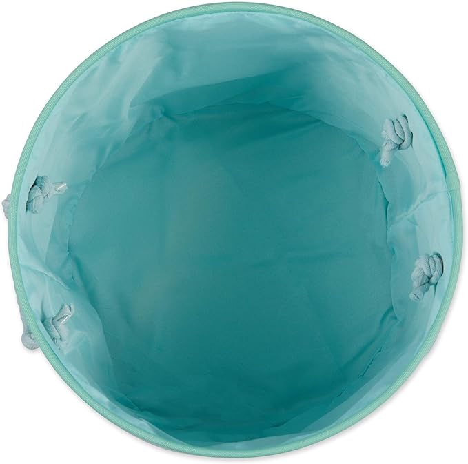 Bone Dry Pet Storage Collection Striped Paw Patch Bin, Aqua, Small Round