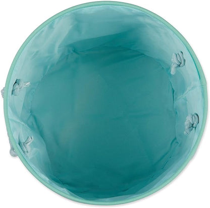 Bone Dry Pet Storage Collection Striped Paw Patch Bin, Aqua, Small Round
