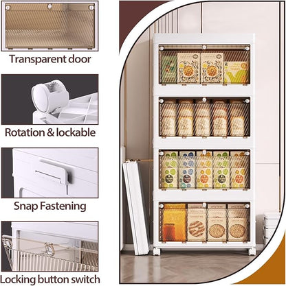 QudraKast 4-Tier Stackable Plastic Storage Bins - 67QT Stackable Storage Bins - Closet Organization Suitable for Bedroom, Organization and Boxes for Study, Toy Room, Office