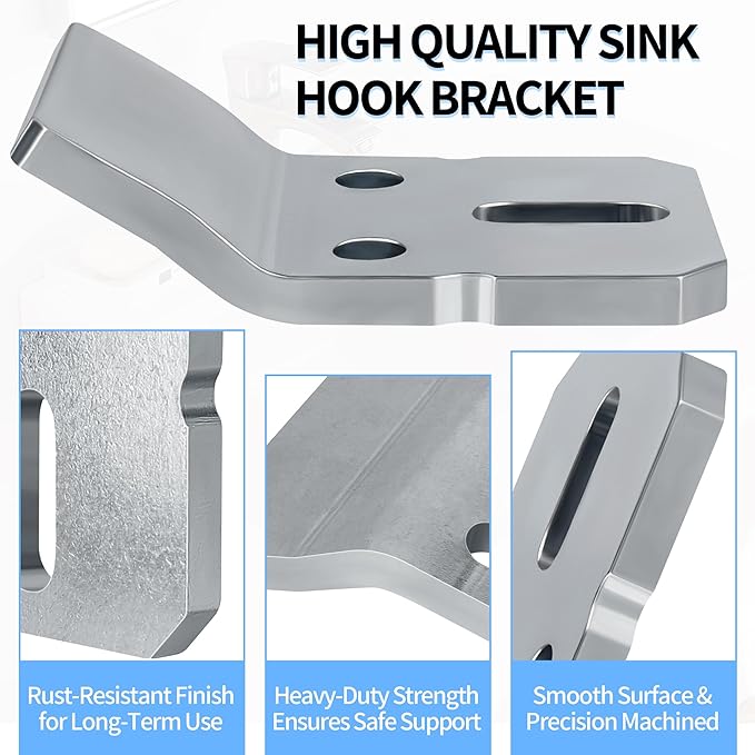 Wall-Mounted Sink Hook Bracket, 1224196 Hook Kit Fit for Kohler Wall-Mounted Sinks Urinals Basins, Bathroom Sink Wall Bracket, Bathroom Installation & Mounting Kits for Kohler Sink Accessories, 2Pcs