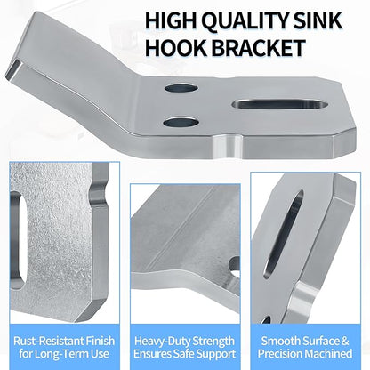 Wall-Mounted Sink Hook Bracket, 1224196 Hook Kit Fit for Kohler Wall-Mounted Sinks Urinals Basins, Bathroom Sink Wall Bracket, Bathroom Installation & Mounting Kits for Kohler Sink Accessories, 2Pcs