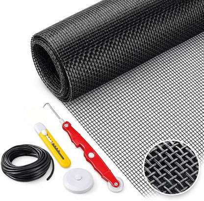 Window Screen Replacement Kit Width:59in Length:158 Fiberglass|Includes Full Set of Tools | Suitable for Windows, Screen Doors, and Courtyards | UV Resistant and Durable | Easy to Install