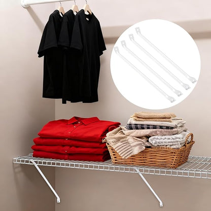 SINJEUN 16 Pack 12 Inch Wire Shelf Bracket Set, Rack Support Bracket with Screws and Expansion Bolts, Wire Shelving Support Brackets for Wardrobe and Wall Bracket Installation, White