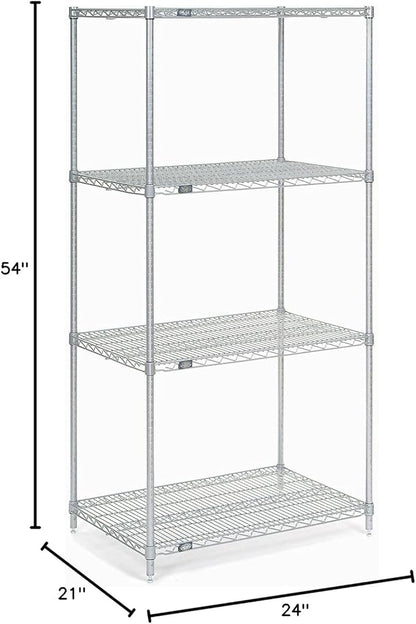 Chrome Wire Shelving, 24"W x 21"D x 54"H