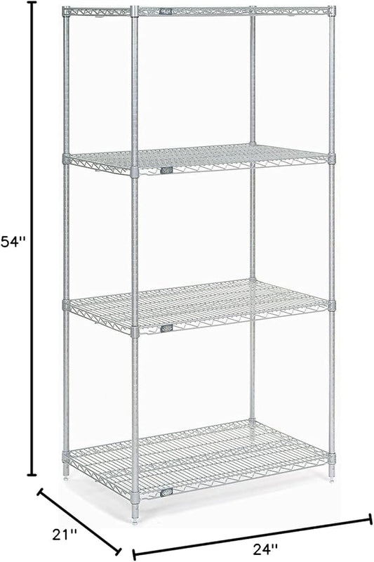 Chrome Wire Shelving, 24"W x 21"D x 54"H