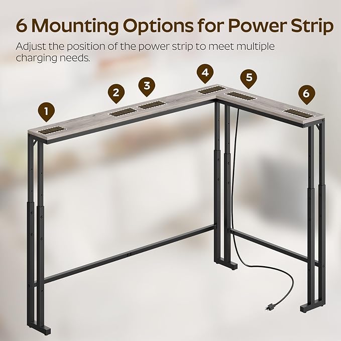 70.9" Narrow Console Table with Adjustable Height (27.6"-35.4"), L Shaped Sofa Table Narrow Long, Skinny Behind Couch Table with USB-C Ports, 5.9" Wide Sofa Side Table, Greige CT28UBG