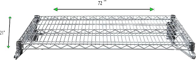 Heavy Duty Chrome Wire Storage Wall Shelf (21" x 72")