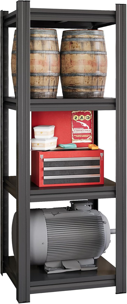 Metal Garage Shelving Unit, Heavy Duty Adjustable Storage Rack, Steel Shelving, Industrial Shelves for Heavy Tools and Equipment, Ideal for Garage, Basement (4-Tier 54" Hx13.8 Wx11.8 D)