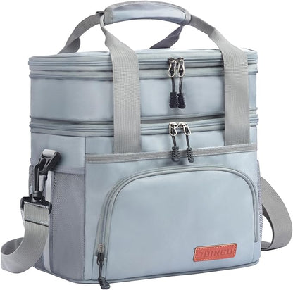 Tactical Lunch Box for Men & Women – Expandable 16L Double Deck Insulated Cooler Bag for Work, Construction & 12-Hour Shifts – Heavy Duty Leakproof Large Meal Prep Tote with Shoulder Strap