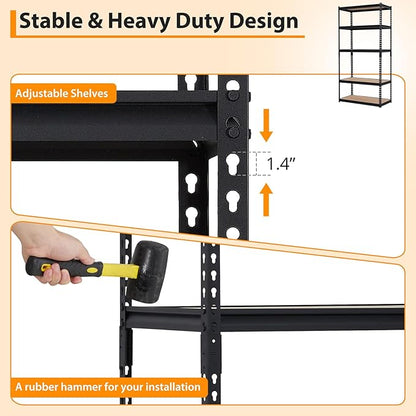 GarveeHome Heavy Duty Storage Shelves - 5 Tier 36 * 18 * 72 in, Adjustable Garage Storage Shelving, Metal Storage Utility Rack Shelf Unit