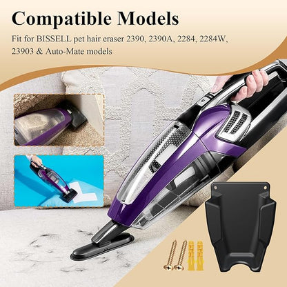 2 Pcs Wall Mount Vacuum Holder W/Screws, Fits Bissell Pet Hair Eraser Handheld Vacuum Models 2390, 2390A, 2284, 2284W, 23903 & Auto-Mate Charging Dock, Easily to The Wall, Save Space & Reduce Clutter