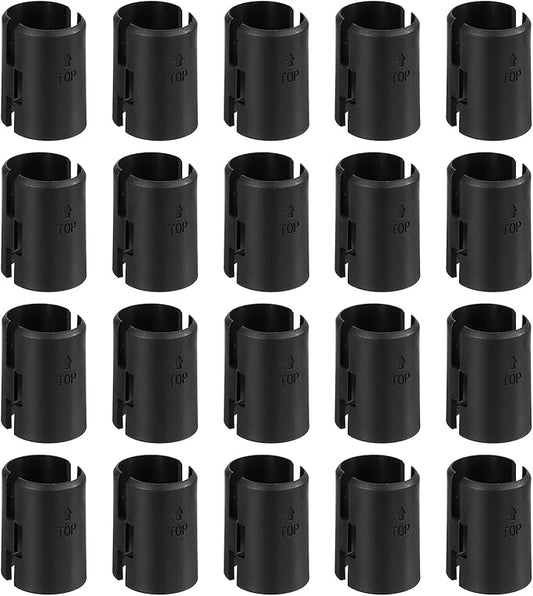 uxcell 50Pcs Wire Shelving Shelf Lock Clips, Plastic Shelving Clips for 1" Post Shelving, Shelving Sleeves Replacements for Wire Shelving System, Black