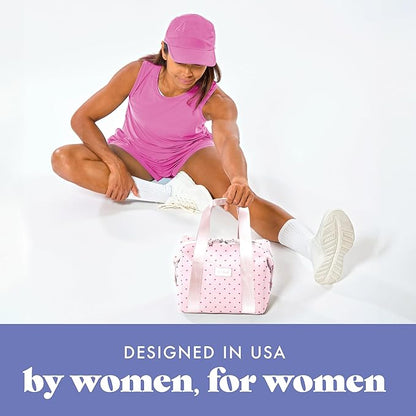 Fit & Fresh Neoprene Lunch Bag For Women, Insulated Womens Lunch Bag For Work, Tear & Stain Resistant Large Lunch Box For Women With Containers and Ice, Machine Washable Remi Bag, Tiny Hearts