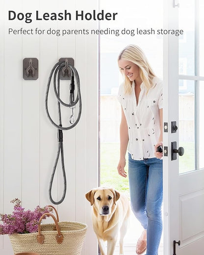 Cast Iron Dog Tail Wall Hooks - Heavy Duty Rustic Dog Leash Holder, Wall Mount Coat Hook for Hanging Key Towel Collar, Decorative Puppy Butt Paw Hanger for Farmhouse Entryway Mudroom, 2 Pack