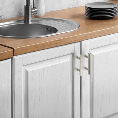 JOY DECOR 45 Pack Cabinet Handles, Brushed Nickel Cabinet Pulls, 2-1/2 in Hole Center Kitchen Cabinet Handles, Stainless Steel T Bar Handles for Dresser Drawers