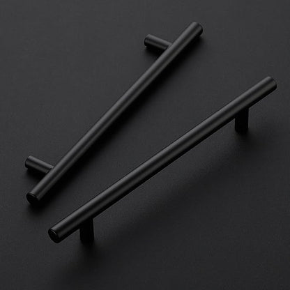 25 Pack 8-13/16 Inch Cabinet Pulls Kitchen Cabinet Handles with 6-1/4 Inch Hole Center Matte Black Cabinet Hardware Stainless Steel Kitchen Drawer Pulls for Cabinets Cupboard, 160mm Hole Centers
