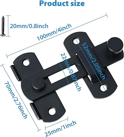 Alise 2Pcs Flip Latch Gate Latches, 4 inch Safety Door Lock for Barn Wood Fence Sliding French Doors,Heavy Duty SUS304 Stainless Steel Gate Hardware Matte Black MS9500B-2P