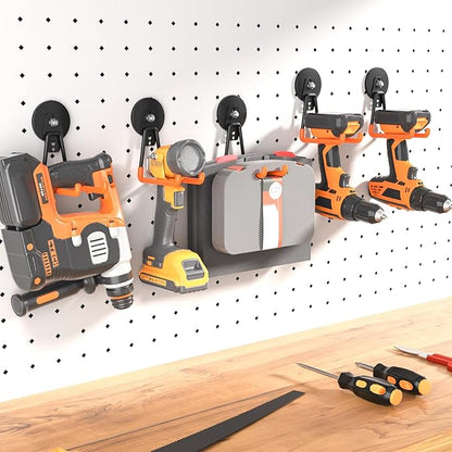 Heavy-Duty Storage Magnetic Hooks，No Need for Drilling, with Anti-Slip Coating, Suitable for Garages, Workshops, Kitchens, Storage Cabinets, RVS, Garden Tool Storage (Orange 3 pcs)