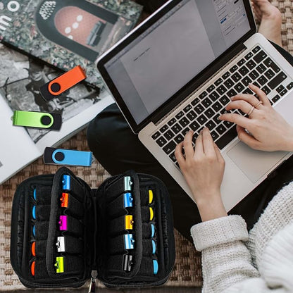 Flash Drive Case 20 Slots Storage Case JBOS USB Holder Storage Bag for Flash Drive Electronic Accessories Organizer for Memory Stick, Jump Drive, Thumb Drive, USB Cases