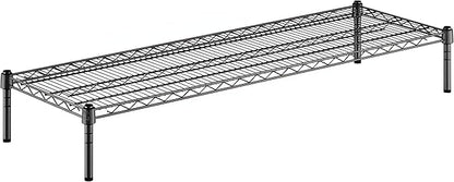18" x 54" x 8" Black Epoxy Wire Storage Shelf, Dunnage Rack, Commercial 1 Tier Small Shelf