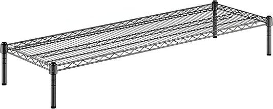 18" x 54" x 8" Black Epoxy Wire Storage Shelf, Dunnage Rack, Commercial 1 Tier Small Shelf