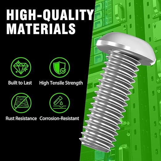 M6 x 16mm Rack Mount Cage Nuts, Screws and Washers - 50 Pack for Server Cabinets, Shelves, Routers - Self-Locking Cable Ties