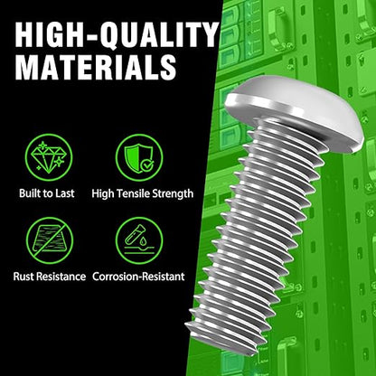 M6 x 16mm Rack Mount Cage Nuts, Screws and Washers - 50 Pack for Server Cabinets, Shelves, Routers - Self-Locking Cable Ties