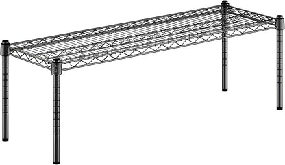 14" x 42" x 14" Black Epoxy Wire Storage Shelf, Dunnage Rack, Commercial 1 Tier Small Shelf