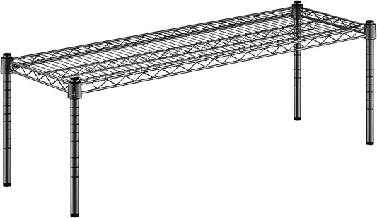 14" x 42" x 14" Black Epoxy Wire Storage Shelf, Dunnage Rack, Commercial 1 Tier Small Shelf