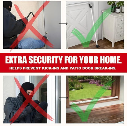 SECURITYMAN Door Security Bar & Sliding Patio Bar - Constructed of High Grade Iron - Great for Apartment Security, Hotel Safety, or Home Protection Door Stoppers