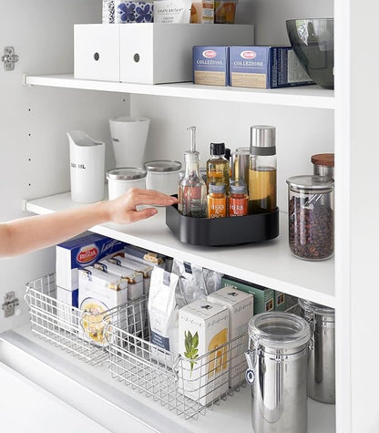 Yamazaki Home Tower 360° Rotating Storage Rack – Non-Slip Lazy Susan Organizer for Cosmetics, Skincare, and Spices - Abs Plastic