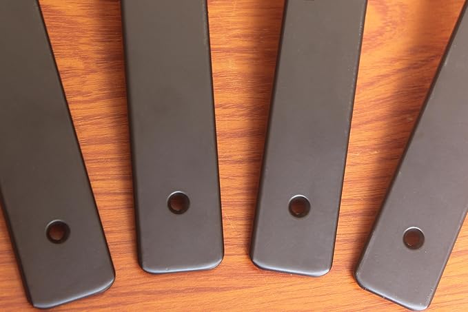 4 Pack - 7 inch Black Hidden L Shelf Bracket (1/5 Inch Thicked) Iron Floating Shelf Brackets Rustic Industrial Metal Brackets for Shelf Support