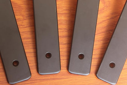 4 Pack - 7 inch Black Hidden L Shelf Bracket (1/5 Inch Thicked) Iron Floating Shelf Brackets Rustic Industrial Metal Brackets for Shelf Support