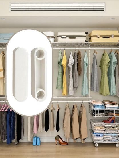8 PCs Plastic Closet Rod End Caps and Wire Shelf Covers - Gasket Spacer Caps, Closet System Pole Accessories & Replacement Parts for Wardrobe Shelving, Snap-On Installation for DIY Home Organization