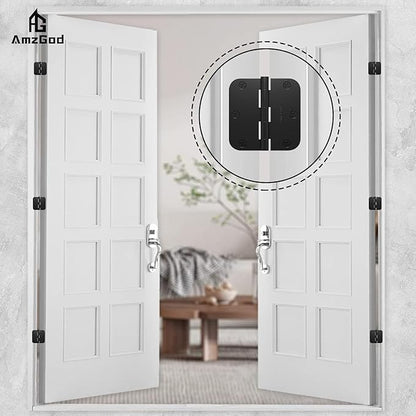 Black Door Hinges - 36 Pack Matte Black Door Hinges 3.5 Inch with 5/8" Radius Corners - Black Hinges for Interior and Exterior Doors - Heavy Duty 3 1/2" Residential Door Hardware