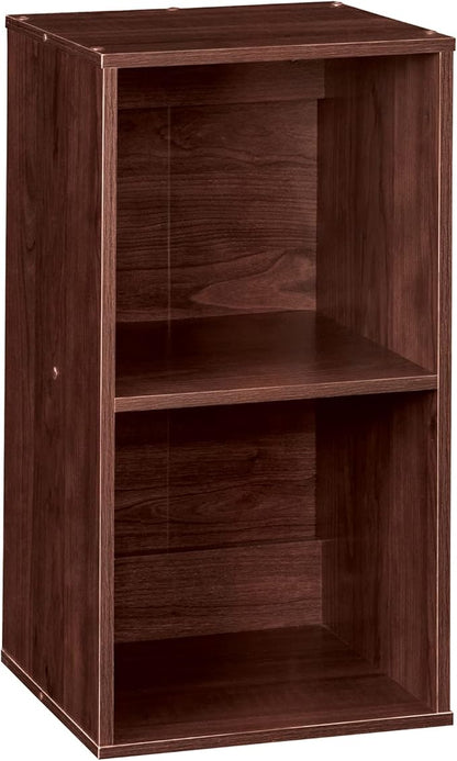 ClosetMaid Cubeicals 2-Cube Storage Shelf Organizer - Stackable or Wall-Mountable, Easy Assembly, Dark Cherry Finish