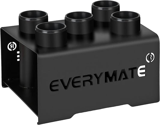 EVERYMATE Vertical Barbell Rack - Heavy-Duty Steel Organizer, Barbell Holder Floor Stand, Fits 2" Olympic Bars with Scratch-Resistant Inserts, Space-Saving for Home/Garage/Commercial Gym