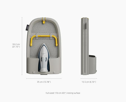 Joseph Joseph Pocket Max Portable Folding Tabletop Ironing Board, 43" Surface, Integrated Iron Storage Hook