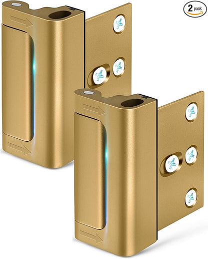 Home Security Door Reinforcement Lock: Metal Door Locks for Front Door Locks for Kids Safety Child Proof Door Latch for Top Deadbolt Lock Home Defender Flip Door Guardian Lock Withstand 800 lbs Inside