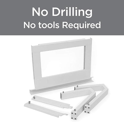 Top Shelf TSB-2438 Universal Heavy Duty Window Air Conditioner AC Support Bracket -Holds Up to 225 lbs., No Drilling or Tools Required, White