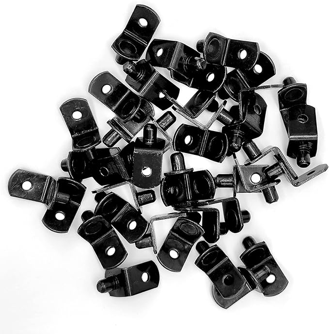 40 Pcs Shelf Pins Pegs,1/4 Inch L-Shaped Shelf Support Pegs,Bookshelf Pegs for Shelves,Cabinet Shelf Bracket Pegs with Hole,Shelf Pins Holders for Kitchen Furniture & Closet (Black)