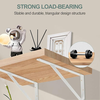 16 Pack L18 x H 12" White Heavy Duty Shelf Brackets with Screws Metal Shelf Brackets Shelf Support Angle Brackets for Shelves L Brackets Heavy Duty Floating Shelf