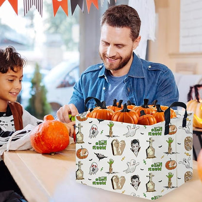 Halloween Ghost thriller basket,Empty Halloween basket,Horror and thriller decor,Trick or Treat Box for Boys and Girls,Horror decor(Scary Halloween)