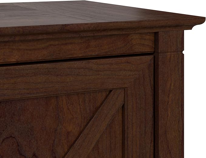 Bush Home Key West 2 Drawer Lateral File Cabinet in Bing Cherry, Document Storage for Home Office, Accent Chest with Drawers
