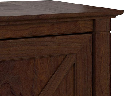 Bush Home Key West 2 Drawer Lateral File Cabinet in Bing Cherry, Document Storage for Home Office, Accent Chest with Drawers